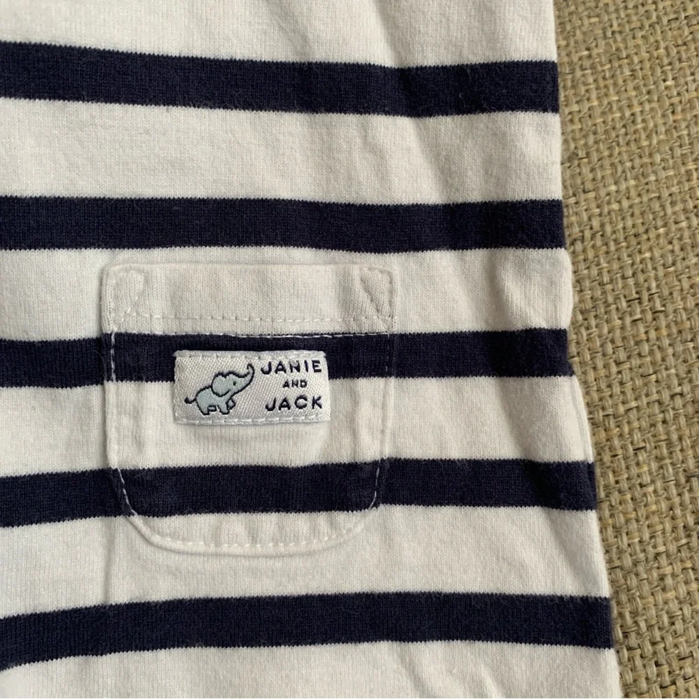 Nautical One Piece Outfit Baby Boy Janie Jack Size 0 3 Months Blue White Striped